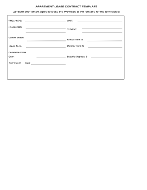 APARTMENT LEASE CONTRACT TEMPLATE