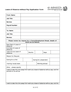 Leave of Absence without Pay Application Form
