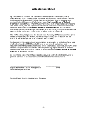 The FSMC acknowledges that it has made examinations and verifications, and is fully conversant with all conditions under which services are to be performed for the insert Name of School District