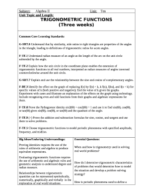 Subject:Algebra IIUnit:Ten