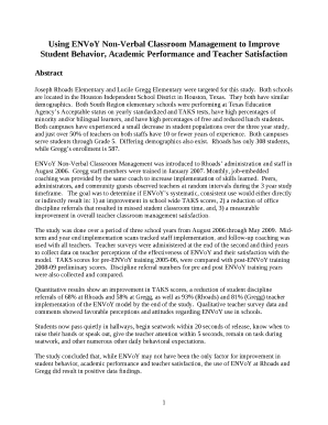 Using envoy non-verbal classroom management to improve student behavior, academic performance and teacher satisfaction