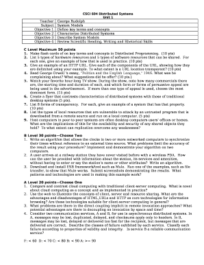 CSCI 604 Distributed Systems