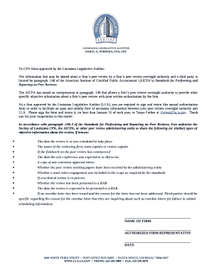 To CPA firms approved by the Louisiana Legislative Auditor: