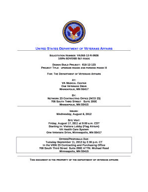 Solicitation Number: VA263-12-R-0928