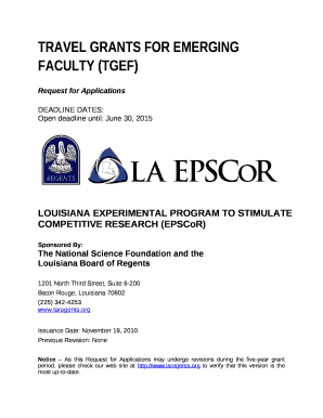 TRAVEL GRANTS FOR EMERGING FACULTY (TGEF)