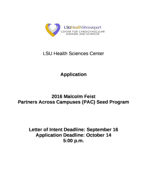 Letter of Intent Deadline: September 16