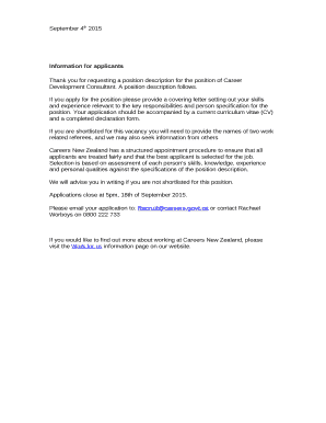Thank you for requesting a position description for the position of Career Development Consultant
