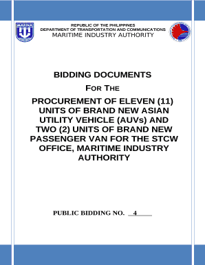 PROCUREMENT OF ELEVEN (11) UNITS OF BRAND NEW ASIAN UTILITY VEHICLE (AUVs) AND TWO (2) UNITS OF BRAND NEW PASSENGER VAN FOR THE STCW OFFICE, MARITIME INDUSTRY AUTHORITY