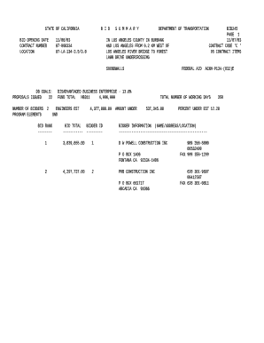 BID OPENING DATE11/06/03IN LOS ANGELES COUNTY IN BURBANK11/07/03