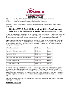 TO:All RILA Retail Sustainability Conference Exhibitors & Sponsors