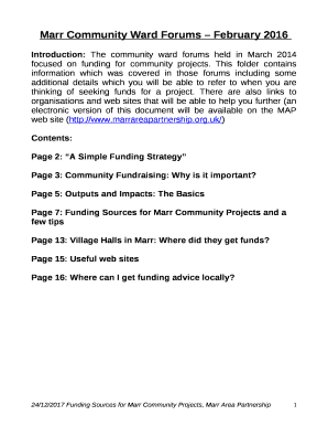 Introduction: The community ward forums held in March 2014 focused on funding for community projects