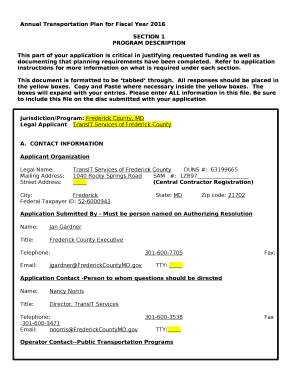 Annual Transportation Plan for Fiscal Year 2016