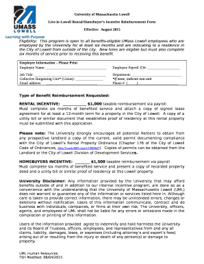 Eligibility:This program is open to all benefits-eligible UMass Lowell employees who are employed by the University for at least six months and are relocating to a residence in the City of Lowell from outside of the city