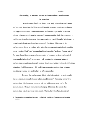 The Ontology of Number, Platonic and Postmodern Considerations