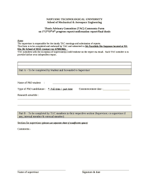 thesis advisory committee form