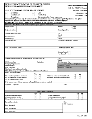 APPLICATION FOR SINGLE TRADE PERMIT