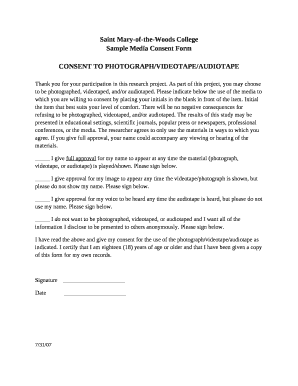 Sample Media Consent Form