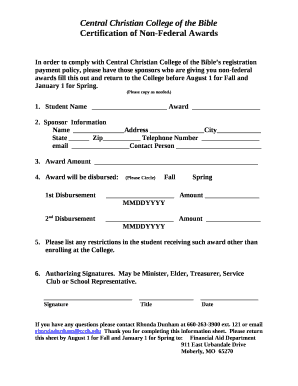 Certification of Non-Federal Awards