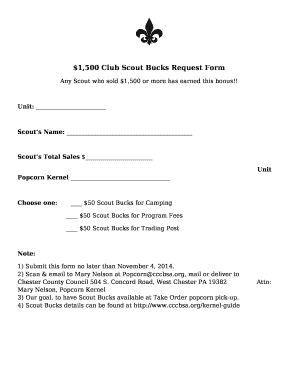 Any Scout who sold $1,500 or more has earned this bonus