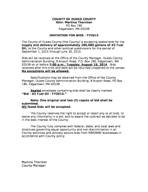 INVITATION FOR BIDS FY2015