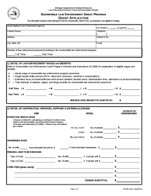 Snowmobile Law Enforcement Grant Program