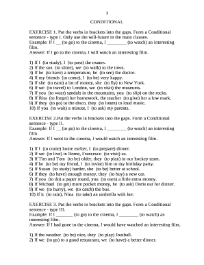 Form a Conditional sentence - type I