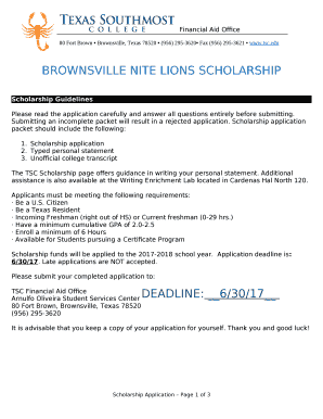 Brownsville Nite Lions Scholarship