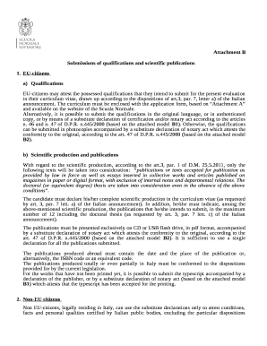 Submissions of qualifications and scientific publications