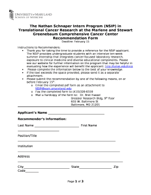 The Nathan Schnaper Intern Program (NSIP) in Translational Cancer Research at the Marlene and Stewart Greenebaum Comprehensive Cancer Center