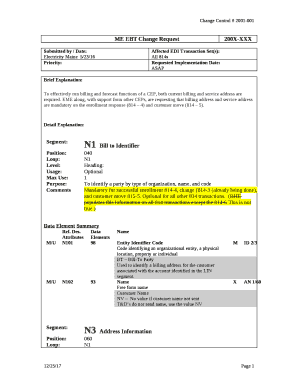 ME EBT Change Request