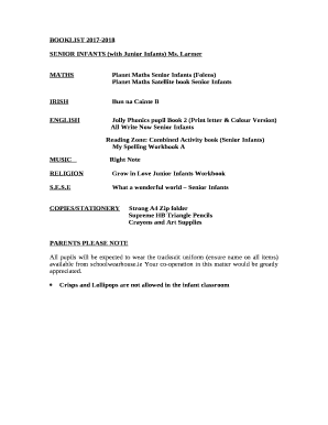 SENIOR INFANTS (with Junior Infants) Ms