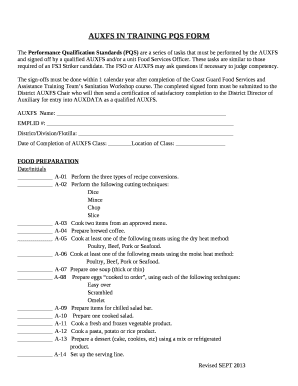 AUXFS IN TRAINING PQS FORM