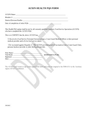 AUXFS HEALTH PQS FORM