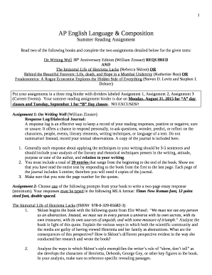 Read two of the following books and complete the two assignments detailed below for the given texts: