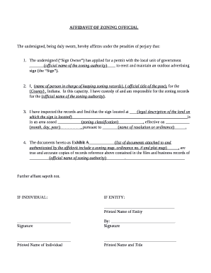 AFFIDAVIT OF ZONING OFFICIAL