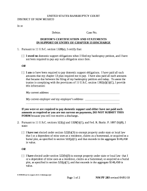 DEBTORS CERTIFICATION AND STATEMENTS Doc Template pdfFiller DEBTORS CERTIFICATION AND STATEMENTS Doc Template pdfFiller