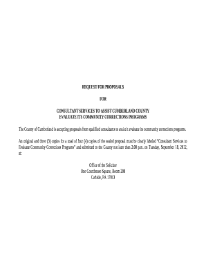 CONSULTANT SERVICES TO ASSIST CUMBERLAND COUNTY