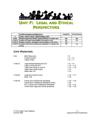 Unit F:Legal and Ethical Perspectives