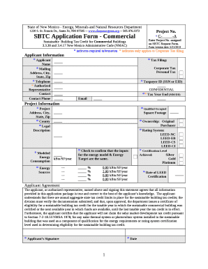 SBTC Application Form - Commercial