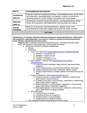 Evaluate individual characteristics/traits, interests/preferences, ability levels, skill acquisition, talents/aptitudes, and values in relation to setting and achieving personal, social, lifestyle, educational and career goals
