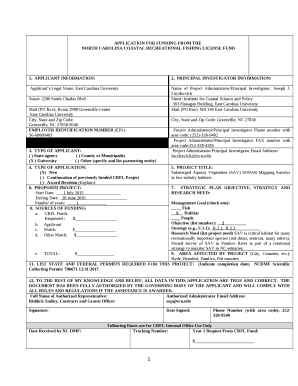 APPLICATION FOR FUNDING FROM THE