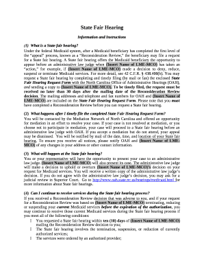 State fair hearing format