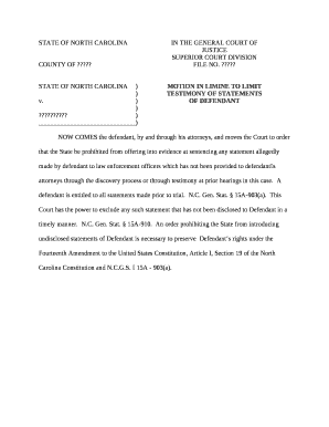 MOTION IN LIMINE TO LIMIT