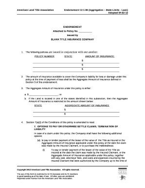 The amount of insurance available to cover the Companys liability for loss or damage under this policy at the time of payment of loss shall be the Aggregate Amount of Insurance defined in Section 3 of this endorsement