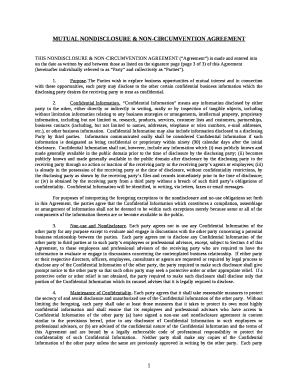 MUTUAL NONDISCLOSURE & NON-CIRCUMVENTION AGREEMENT