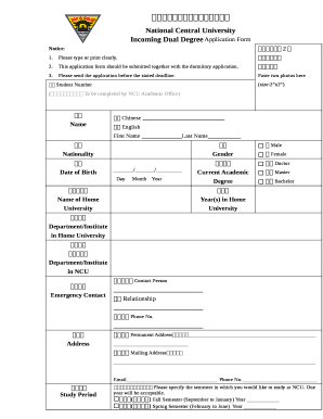 NATIONAL CENTRAL UNIVERSITY INTERNATIONAL AFFAIRS