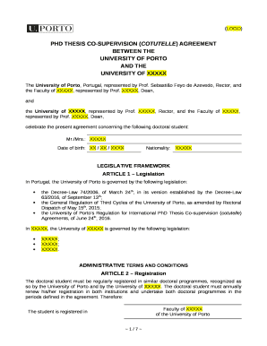 PHD THESIS CO-SUPERVISION (COTUTELLE) AGREEMENT