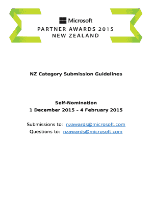 NZ Category Submission Guidelines