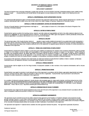 ARTICLE 1: PROFESSIONAL STAFF APPOINTMENT STATUS