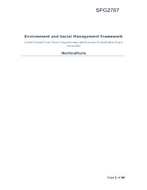 Environment and social management framework